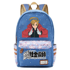 Anime Fullmetal Alchemist Zip Print Backpack Canvas Packsack