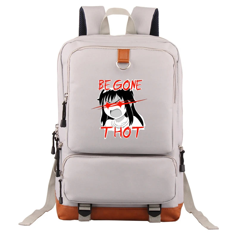 Anime Graphics Backpack Men Laptop Canvas High School Bags Teen C