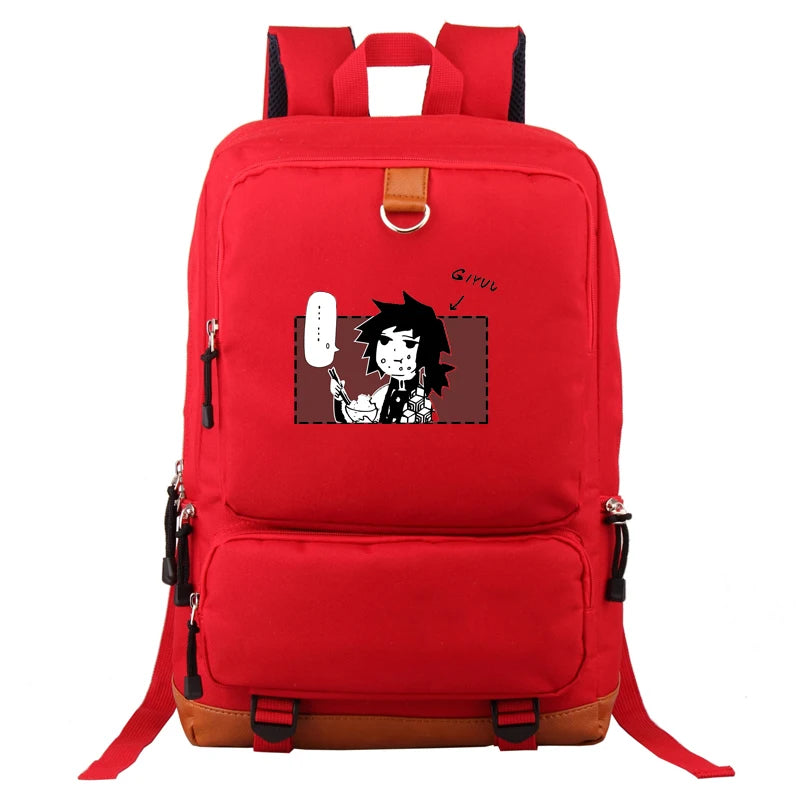 Anime Graphics Backpack Men Laptop Canvas High School Bags Teen C