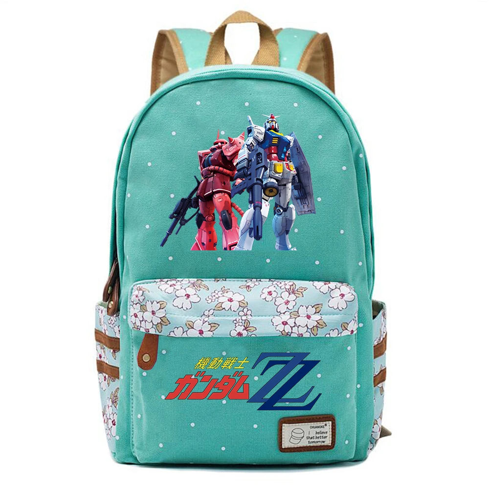 Anime Gundam Canvas Backpack Schoolbag Teenger Packsack High Casual Mochila