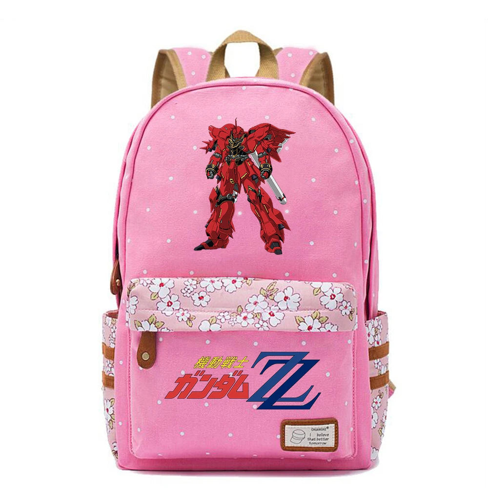 Anime Gundam Canvas Backpack Schoolbag Teenger Packsack High Casual Mochila