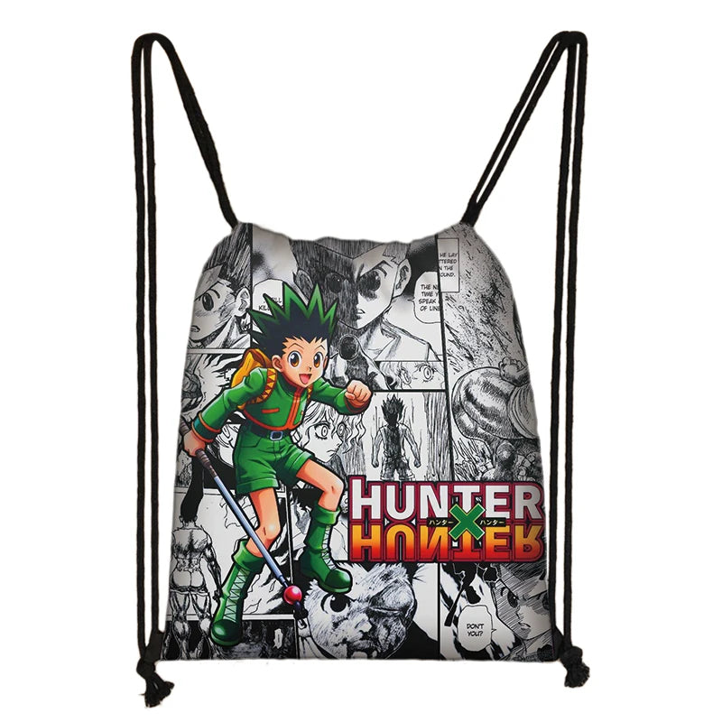Anime HUNTERxHUNTER Drawstring Backpack Women Bag HXH Killua Gon Chrollo