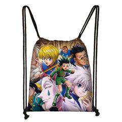 Anime HUNTERxHUNTER Drawstring Backpack Women Bag HXH Killua Gon Chrollo