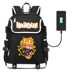 Anime Haikyuu!! Backpack Zipper Packsack Casual Canvas Teenger School Bag