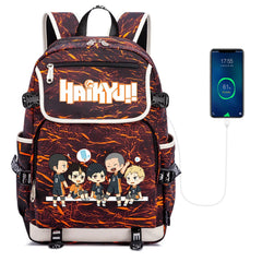 Anime Haikyuu!! Backpack Zipper Packsack Casual Canvas Teenger School Bag
