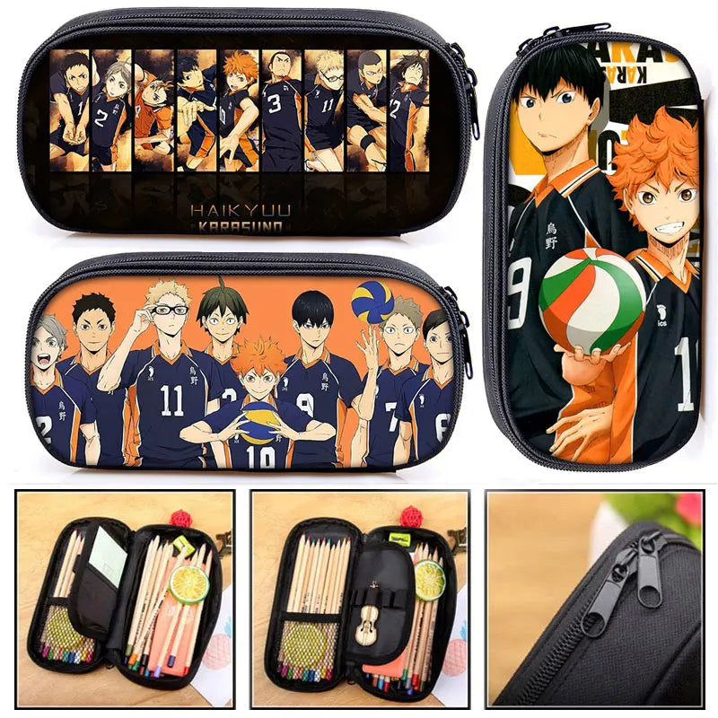 Anime Haikyuu Pencil Case Shoyo Hinata Fly High Boys School Stationary Bag