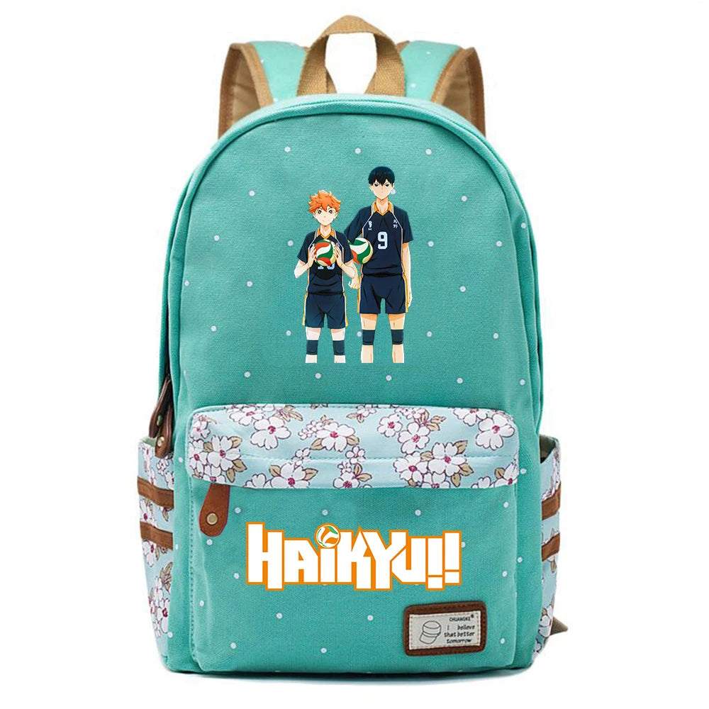 Haikyuu!! Zip Print Backpack Schoolbag Student Canvas Packsack