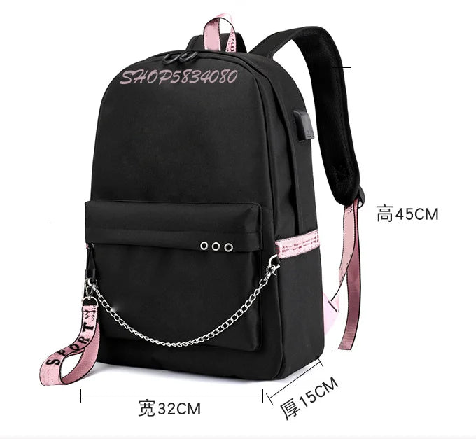 Anime Hajime No Ippo School Backpack for Teenagers with USB Charging