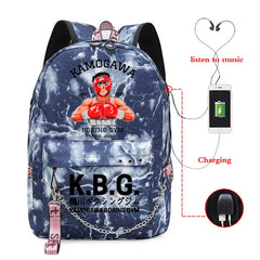 Anime Hajime No Ippo School Backpack for Teenagers with USB Charging