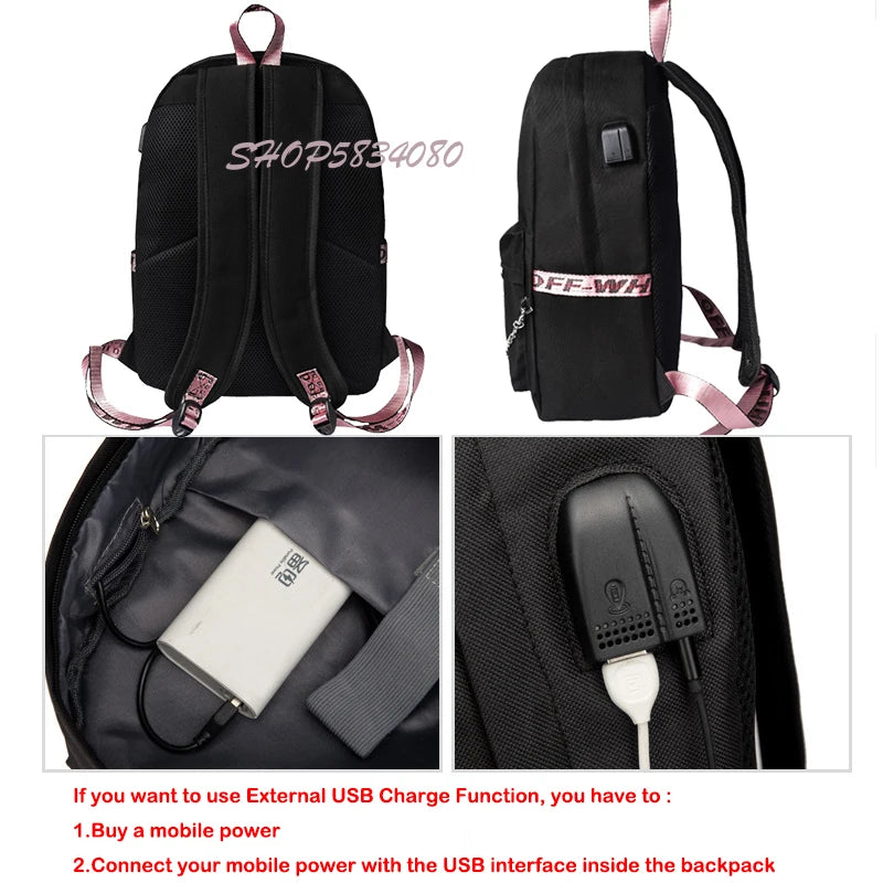 Anime Hajime No Ippo School Backpack for Teenagers with USB Charging