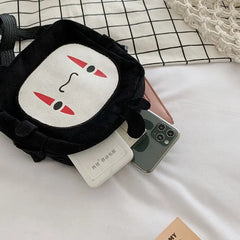 Spirited Away No Face Man Messenger Bag Plush Shoulder Bag for Kids