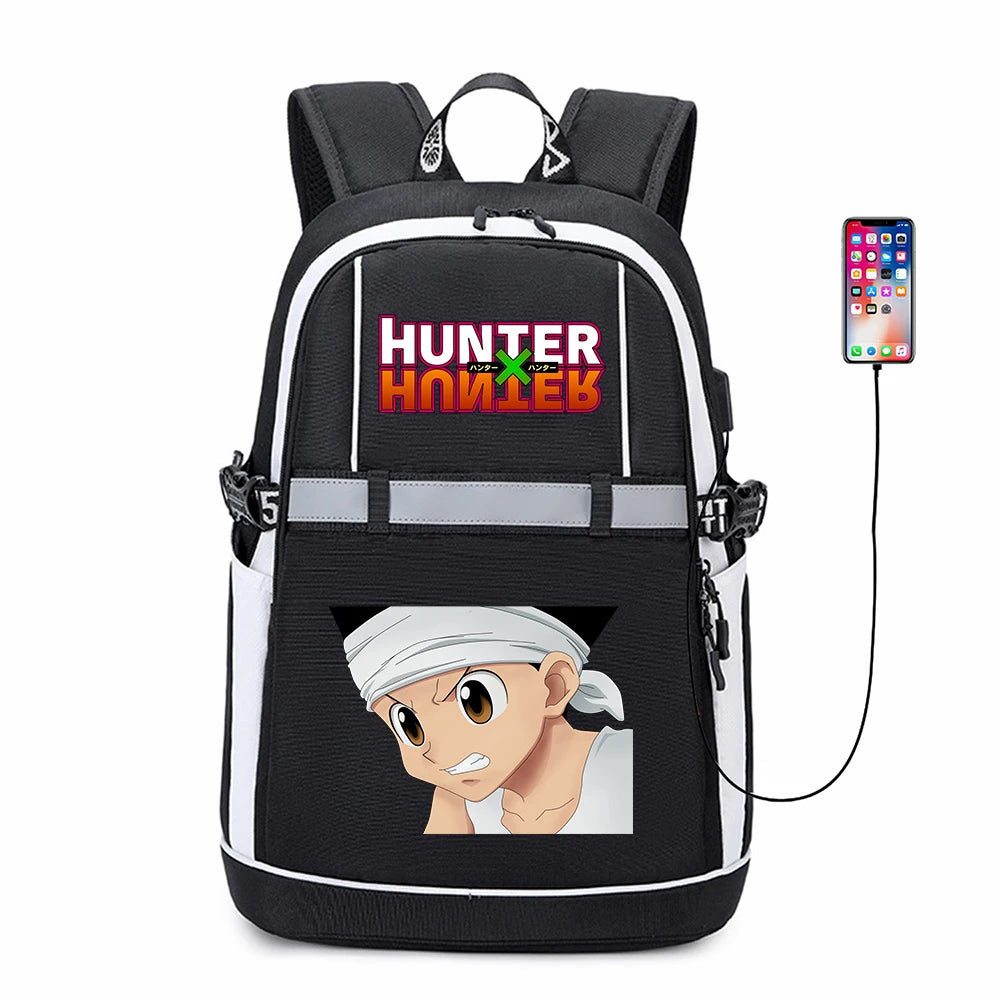 Anime Hunter Hunter USB Backpack Student Casual Bookbag Schoolbag Bag