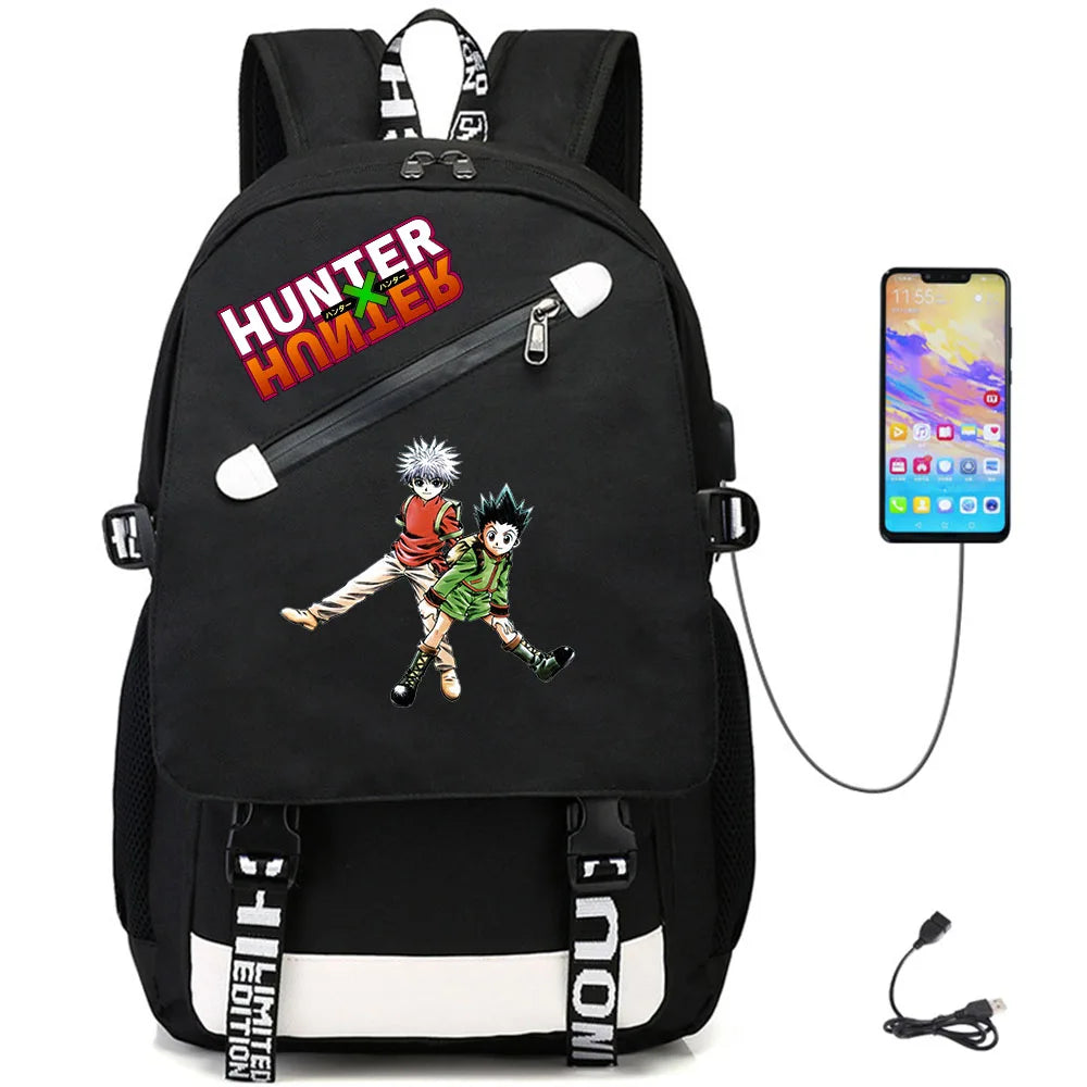 Anime Hunter Hunter USB Casual Backpack Oxford Schoolbag