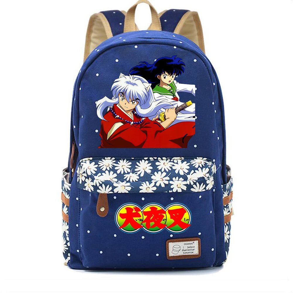 Inuyasha Canvas Backpack Schoolbag Casual High Packsack Teenger Mochila