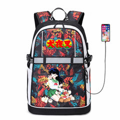 Inuyasha Anime USB Backpack Reflective Stripe Schoolbag