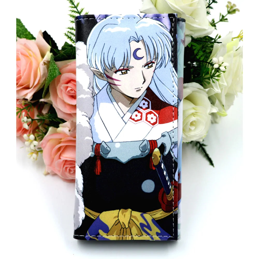 Inuyasha Sesshoumaru Leather Wallet Men Women Long Purse