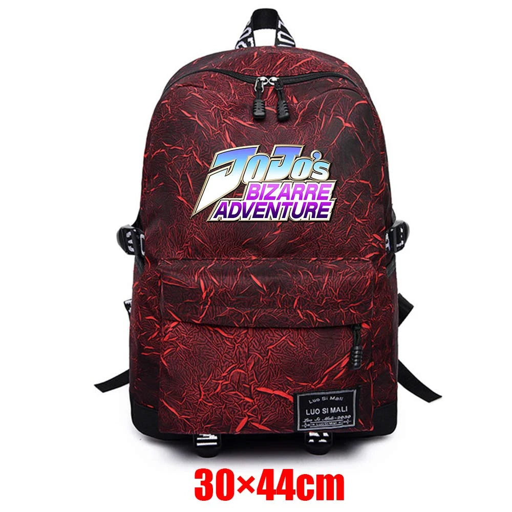 Anime JOJO'S Bizarre Adventure Fabric Backpack Schoolbag Zipper Mochila