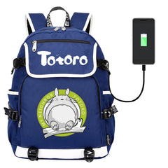 My Neighbor Totoro Backpack Canvas Teenger Zipper Packsack Casual School Bag