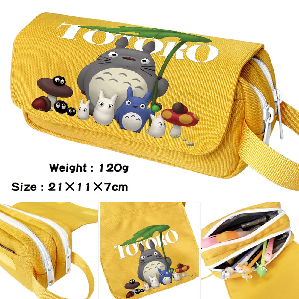 Totoro Pencil Case Student Waterproof Makeup Bag Portable Penbag