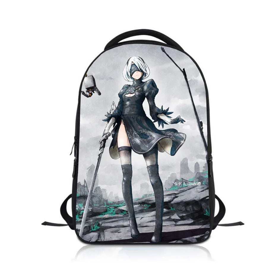Anime NieRAutomata Students Backpack School Bag Children Cartoon Knapsack