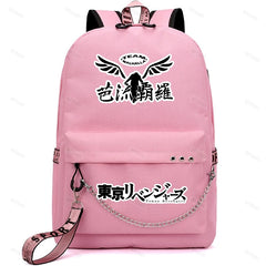 Anime Printing Backpack USB Charging Men Women Waterproof School Bag