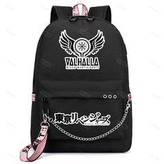 Anime Printing Backpack USB Charging Men Women Waterproof School Bag