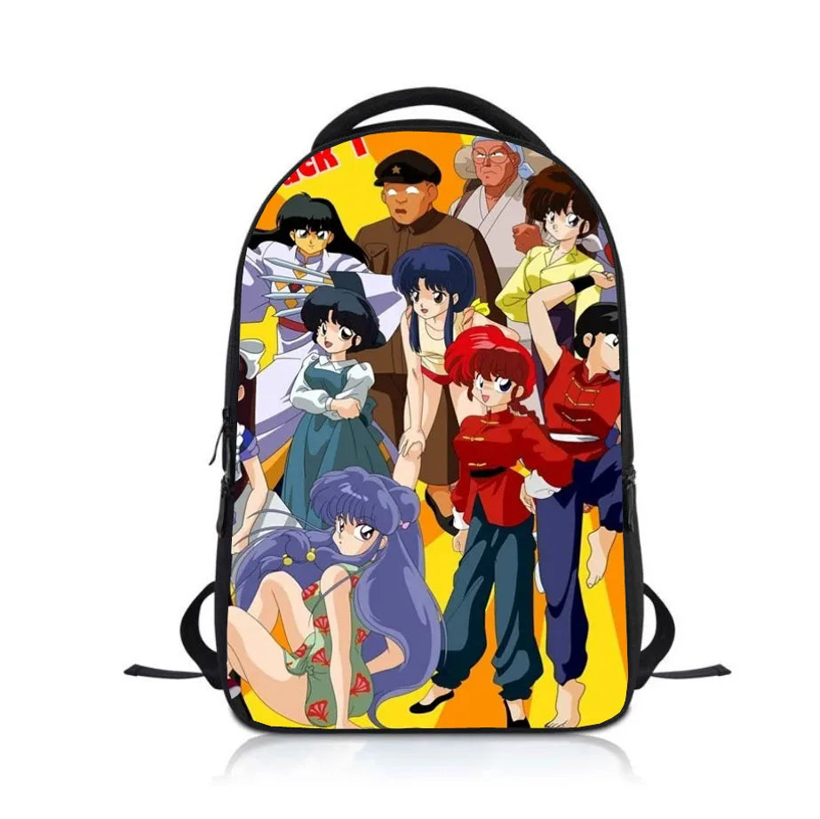 Anime Ranma Students Backpack School Bag Children Cartoon Knapsack Boys Girls