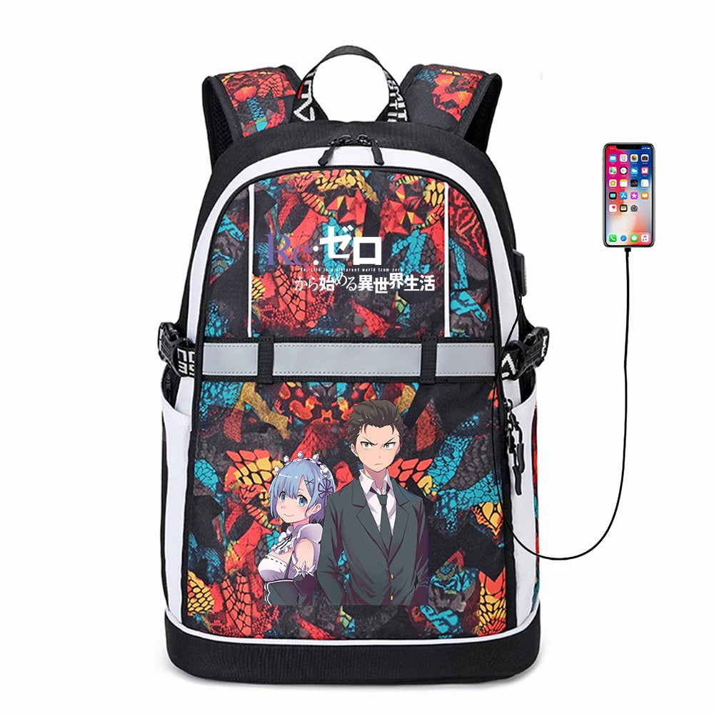 Re:Life In A Different World From Zero Oxford USB Backpack