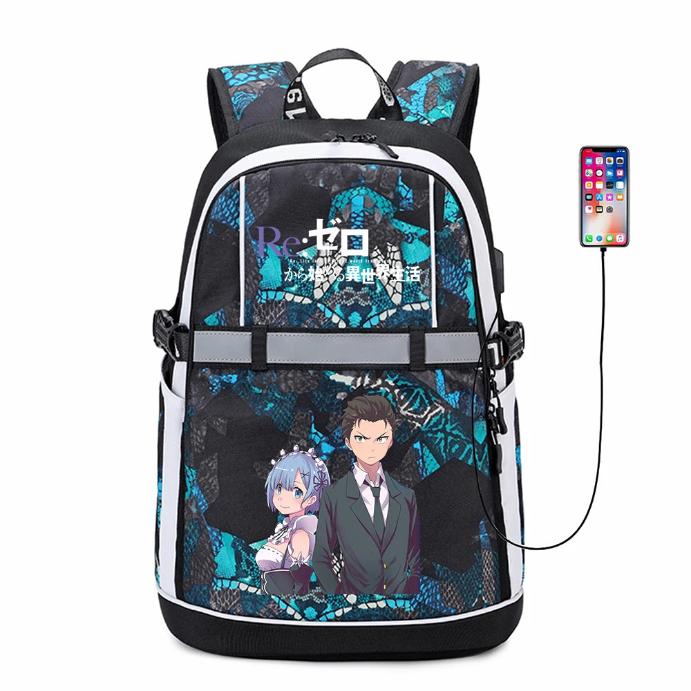 Anime Re:Life In Different World Zipper Backpack