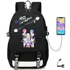 Re:Life In A Different World From Zero USB Unisex Packsack Bag