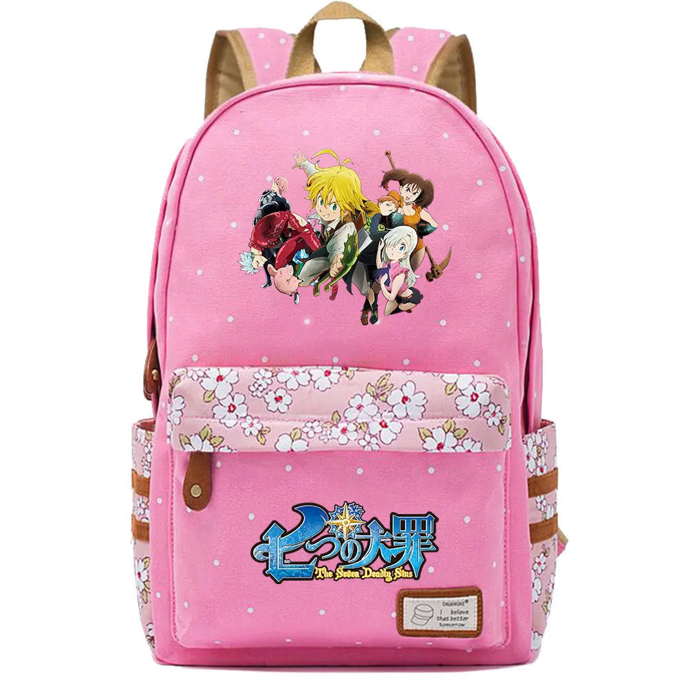 Anime Seven Deadly Sins Teen Backpack Student Schoolbag High Knapsack