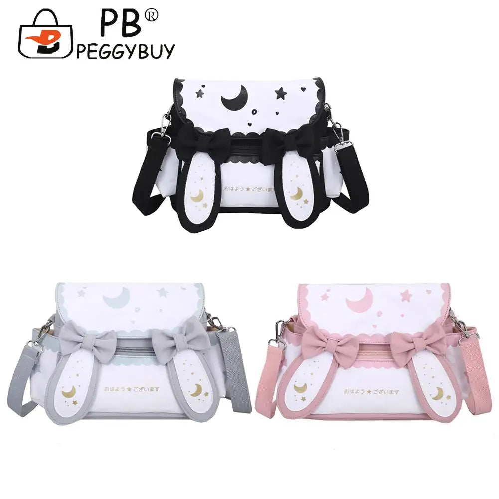 Anime Shoulder Bag Nylon Moon Star Printed Sweet Bow Tie Handle Bags