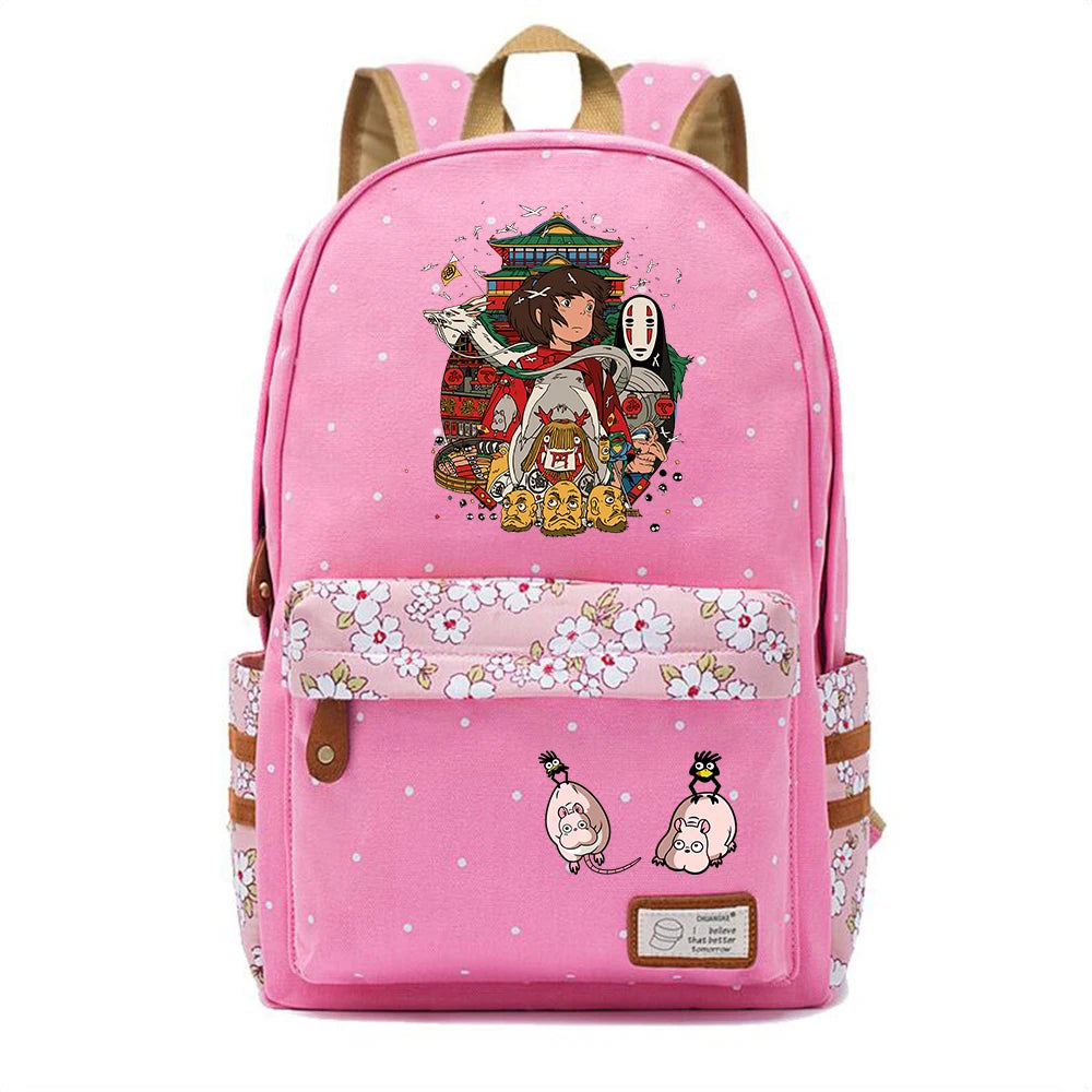 Spirited Away Canvas Backpack Casual Schoolbag High Packsack