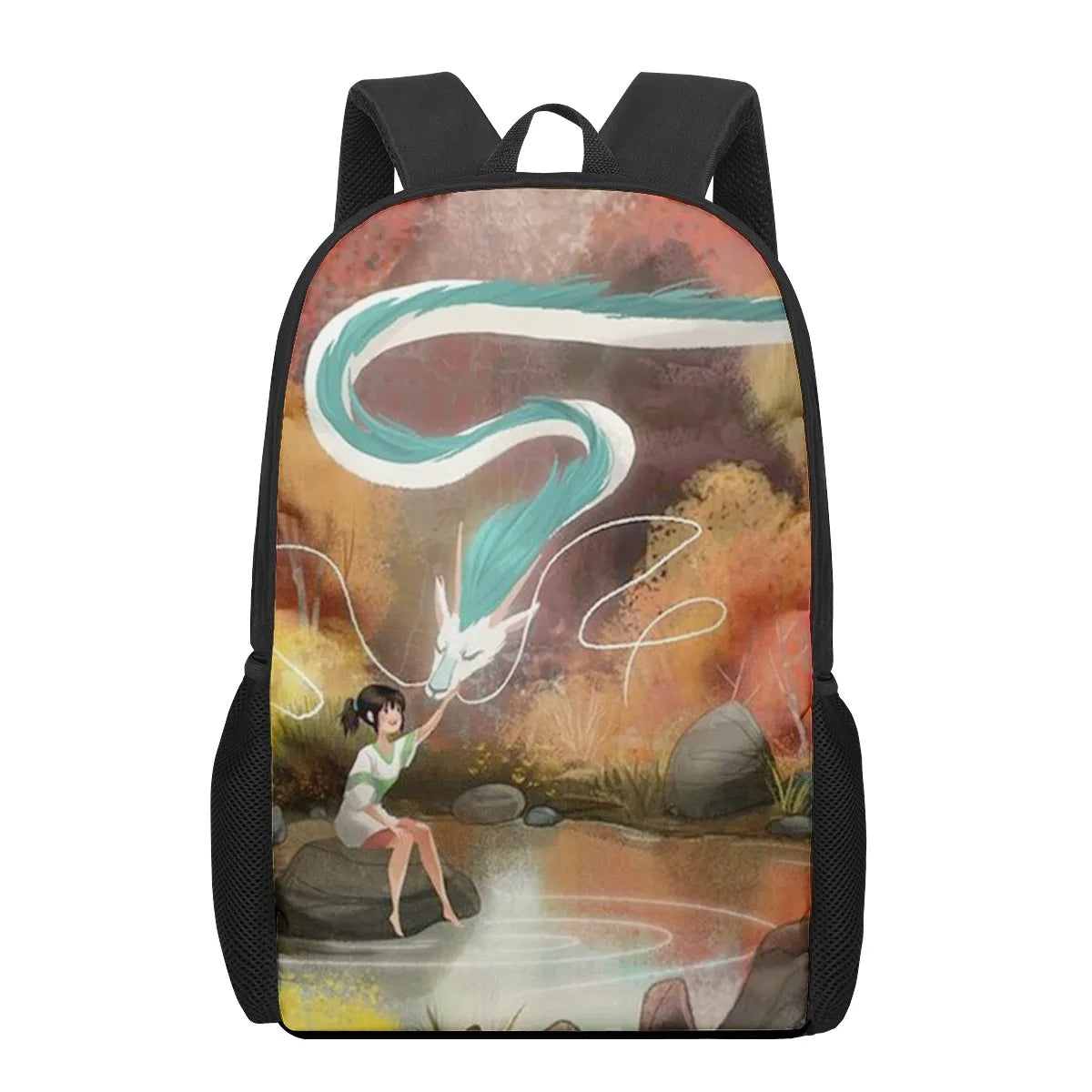 Anime Spirited Away Print Student Book Bags for Kids Boys Girls Backpack 16inch