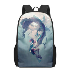 Anime Spirited Away Print Student Book Bags for Kids Boys Girls Backpack 16inch