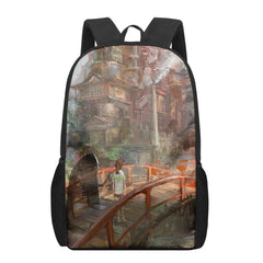 Anime Spirited Away Print Student Book Bags for Kids Boys Girls Backpack 16inch
