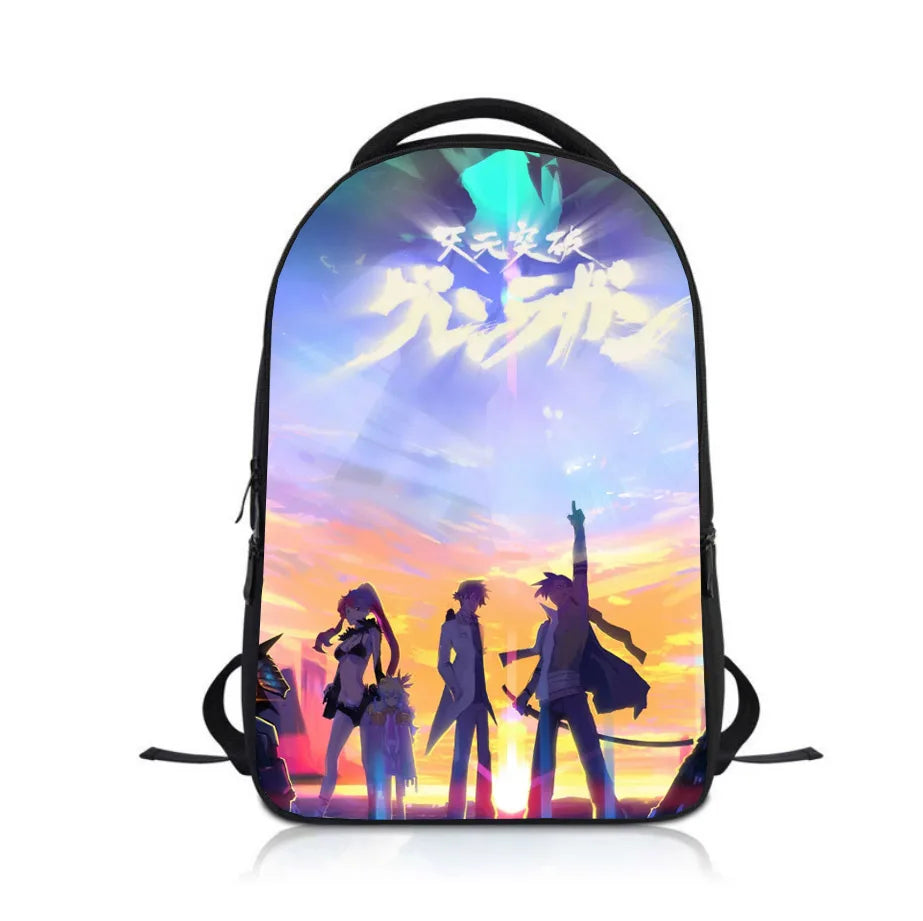 Anime Tengen Toppa Students Backpack School Bag Boys Girls Rucksack