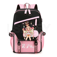 Hanako-Kun USB Girl Backpack School Book Bags Laptop Headphone Port