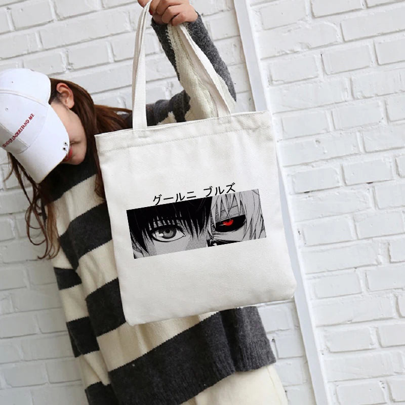 Gothic Style Tokyo Ghoul Canvas Bag - Large Capacity Women's Bag