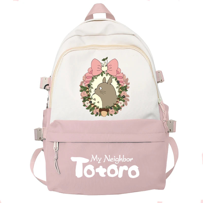 Japanese Anime Totoro Cat Canvas Backpack for Teens