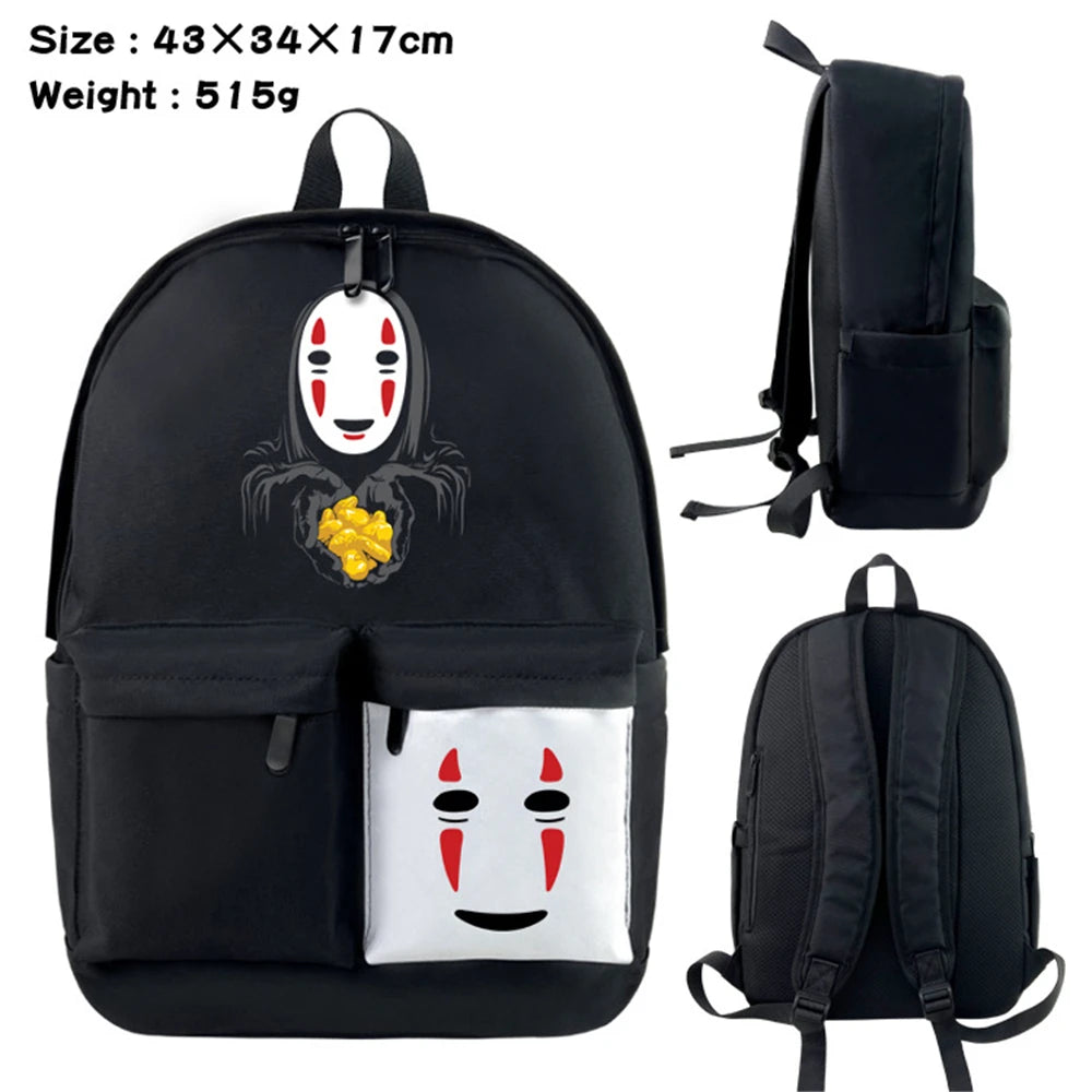 Anime Totoro Nylon Backpack Casual Knapsack Teenager Packsack