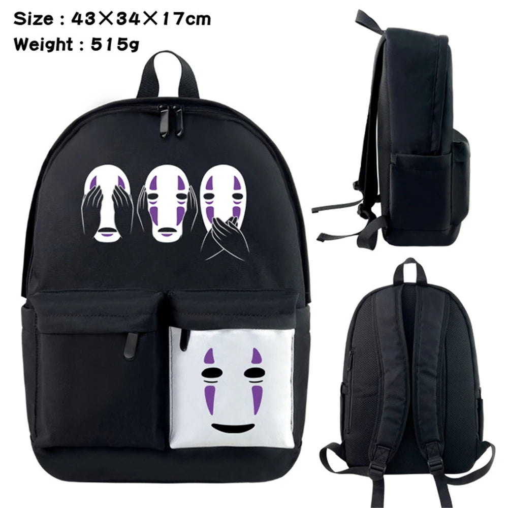 Anime Totoro Nylon Backpack Casual Knapsack Teenager Packsack