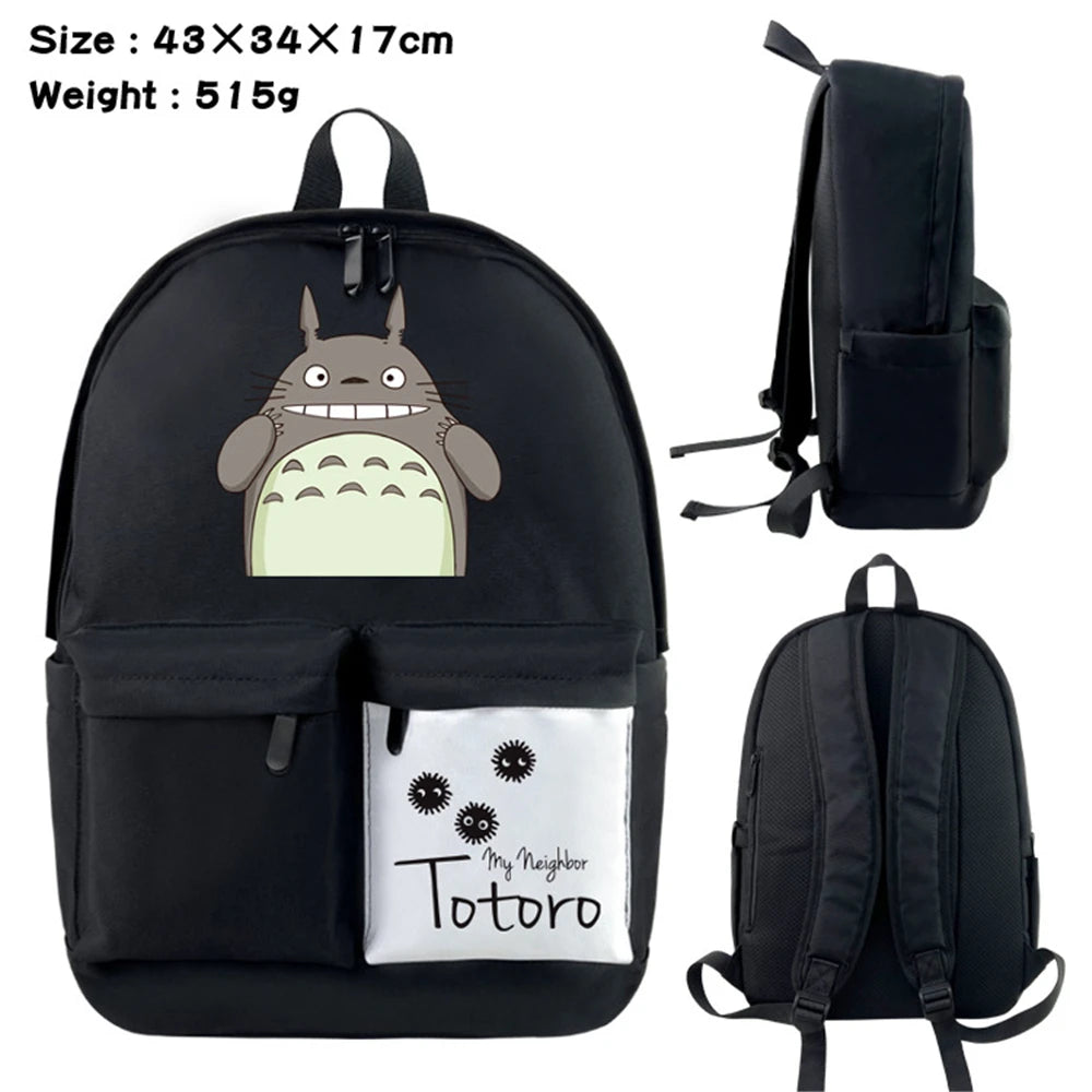 Anime Totoro Nylon Backpack Casual Knapsack Teenager Packsack