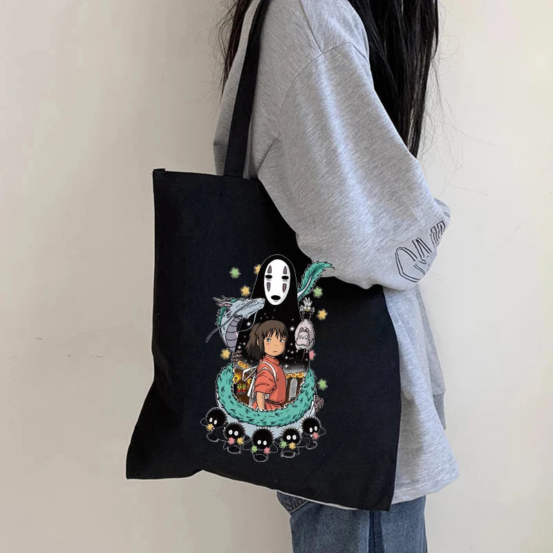 Totoro Shopping Bag Harajuku Canvas Shoulder Eco Friendly Female