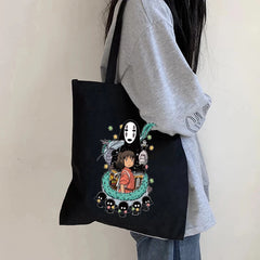 Totoro Shopping Bag Harajuku Canvas Shoulder Eco Friendly Female