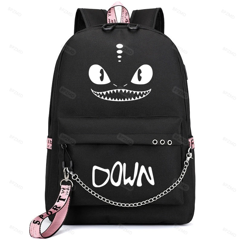Anime USB Charging Backpacks Mochila Waterproof School Bags