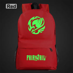 Anime Green Light Luminous Cartoon Fairy Tail School Bag