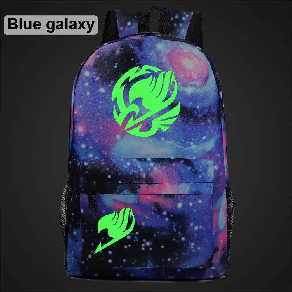 Anime Green Light Luminous Cartoon Fairy Tail School Bag