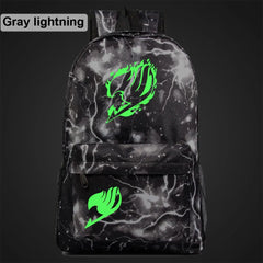 Anime Green Light Luminous Cartoon Fairy Tail School Bag
