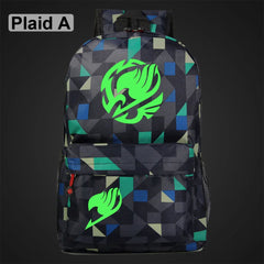 Anime Green Light Luminous Cartoon Fairy Tail School Bag